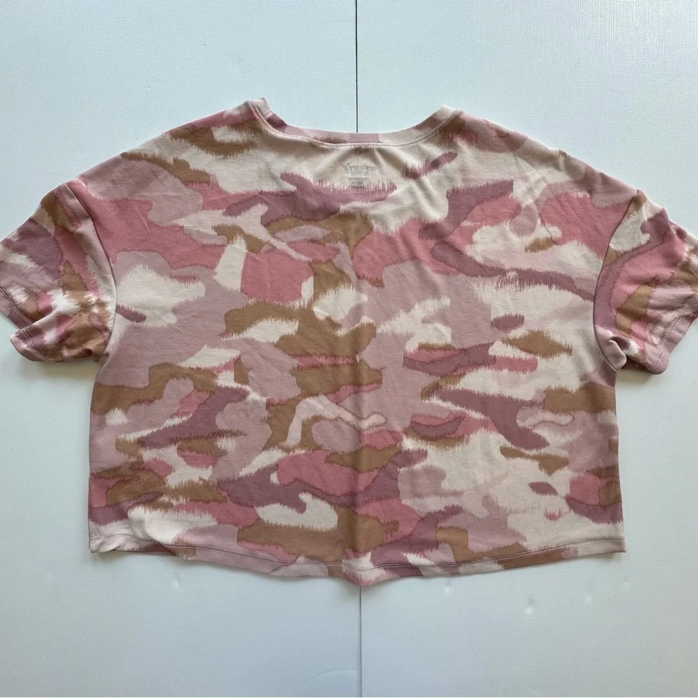 Old Navy Active Pink Camo Short Sleeve Crop Top Girls XXL‎ 18